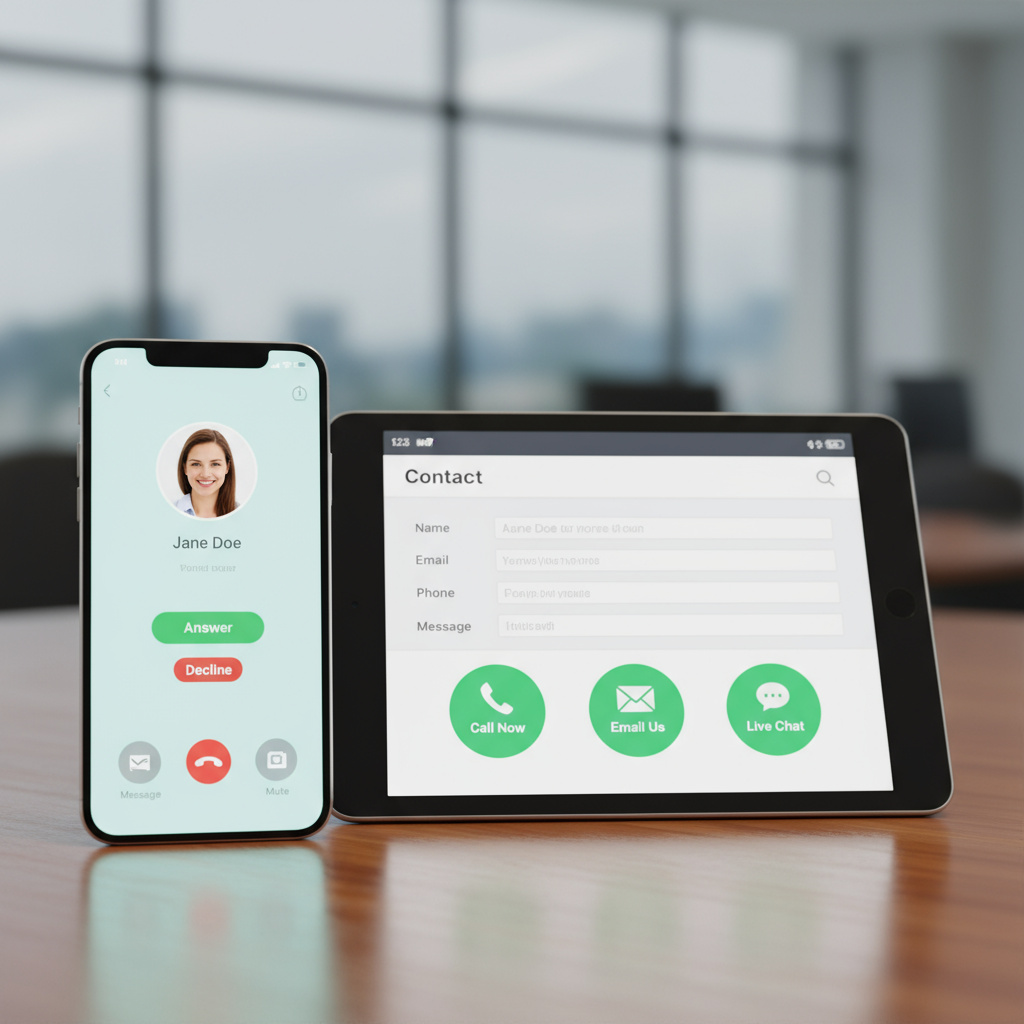 Opciones de contacto: teléfono y formulario